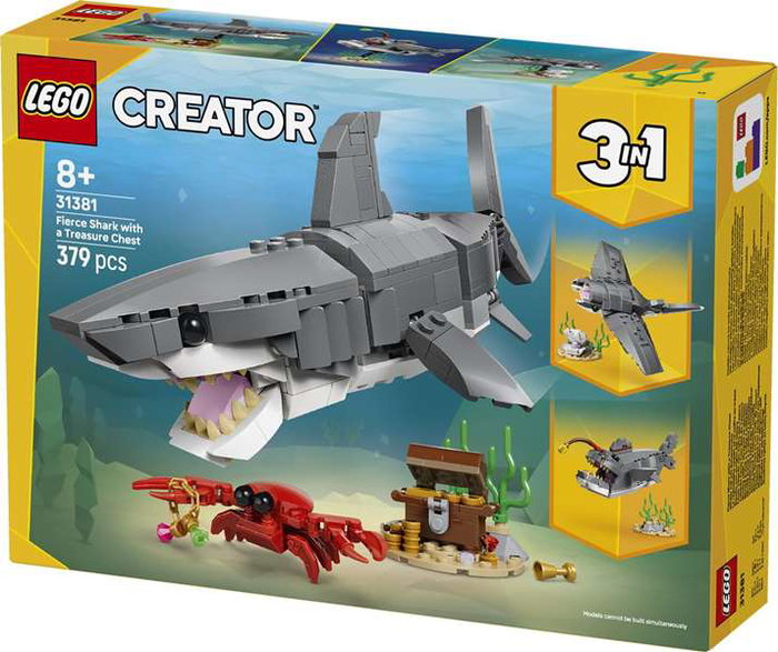 LEGO Creator 3-en-1 Le Redoutable Requin et le Coffre au Trésor, 379 pièces LEGO Creator 3-en-1 Le Redoutable Requin et le Coffre au Trésor, 379 pièces