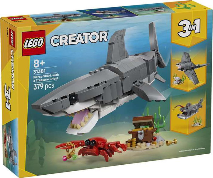 LEGO Creator 3-en-1 Le Redoutable Requin et le Coffre au Trésor, 379 pièces LEGO Creator 3-en-1 Le Redoutable Requin et le Coffre au Trésor, 379 pièces