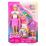 Barbie Poupée Barbie Cheveux Arc-en-ciel Brillant avec 12 Accessoires de Coiffure, Réf. Jjp07 Mattel