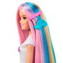 Barbie Poupée Barbie Cheveux Arc-en-ciel Brillant avec 12 Accessoires de Coiffure, Réf. Jjp07 Mattel