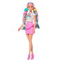Barbie Poupée Barbie Cheveux Arc-en-ciel Brillant avec 12 Accessoires de Coiffure, Réf. Jjp07 Mattel