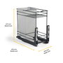 Emuca Chariot coulissant avec paniers et chariot à pain Titane avec fermeture à amortie, module 300mm, Acier, Gris Anthracite