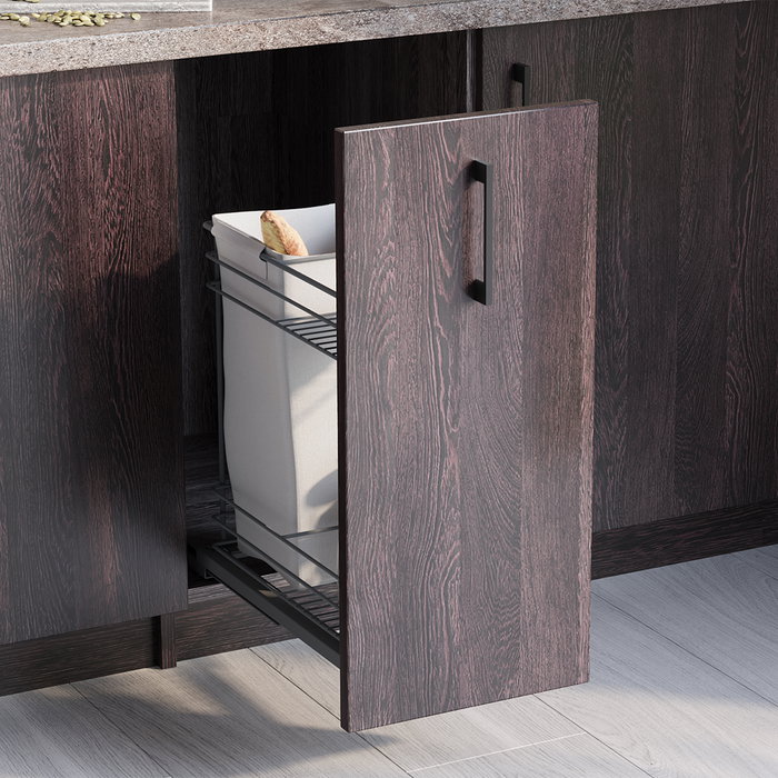 Emuca Chariot coulissant avec paniers et chariot à pain Titane avec fermeture à amortie, module 300mm, Acier, Gris Anthracite Emuca Chariot coulissant avec paniers et chariot à pain Titane avec fermeture à amortie, module 300mm, Acier, Gris Anthracite