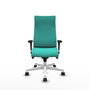 Piqueras Y Crespo Fauteuil Albacete Turquoise avec mécanisme synchrone et base blanche