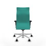 Piqueras Y Crespo Fauteuil Albacete Turquoise avec mécanisme synchrone et base blanche