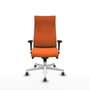 Piqueras Y Crespo Fauteuil Albacete Orange avec mécanisme Synchro et base blanche