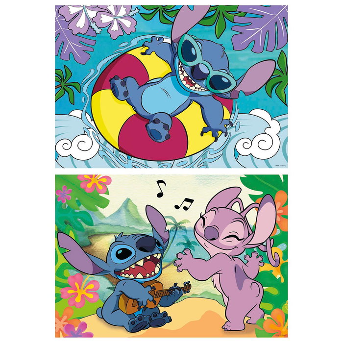 Educa Disney - Puzzle double 2x100 pièces Stitch - Carton recyclé - 2 puzzles de 40 x 28 cm - À partir de 6 ans