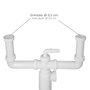 ABRISA Siphon Double Extensible avec Double Évacuation, Sortie 1 1/2 pouce et Ø 40 mm