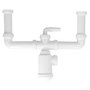 ABRISA Siphon Double Extensible avec Double Évacuation, Sortie 1 1/2 pouce et Ø 40 mm