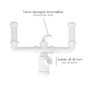ABRISA Siphon Double Extensible avec Double Évacuation, Sortie 1 1/2 pouce et Ø 40 mm
