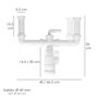 ABRISA Siphon Double Extensible avec Double Évacuation, Sortie 1 1/2 pouce et Ø 40 mm