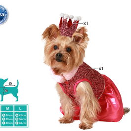 Déguisement Pour Chien Princesse Rose Taille M - Déguisement Fantasy En Polyester Pour Animal De Compagnie