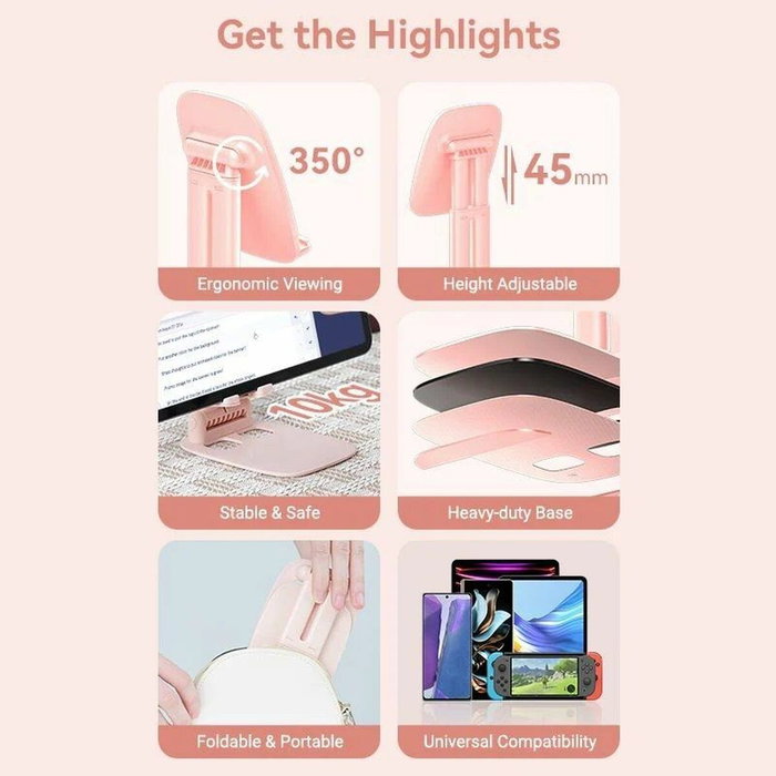 Vention KSGP0 Support pour téléphone portable ou tablette Rose
