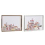 DKD Home Decor Plateau apéritif Cottage Maisons Multicouleur (Lot de 2) 40 x 30 x 5 cm