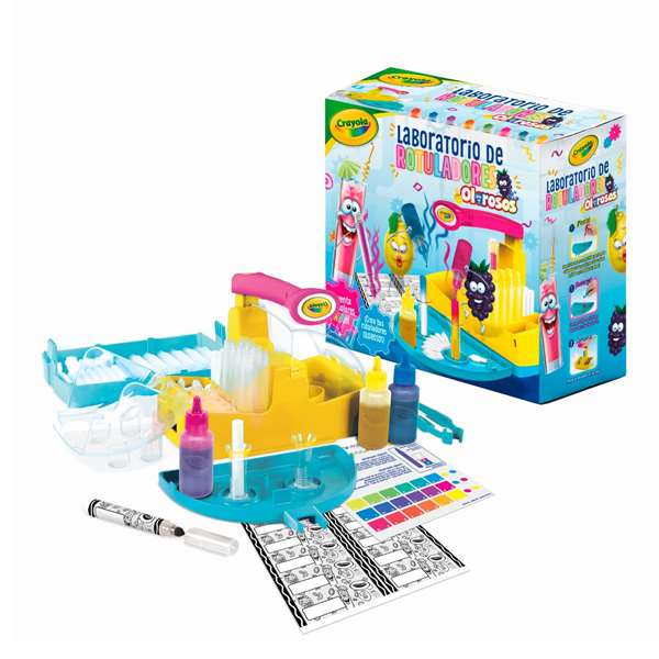 Crayola - Laboratoire de marqueurs parfumés néon - Créez vos couleurs ! - 30 x 14 x 30 cm - Langue du produit : Espagnol