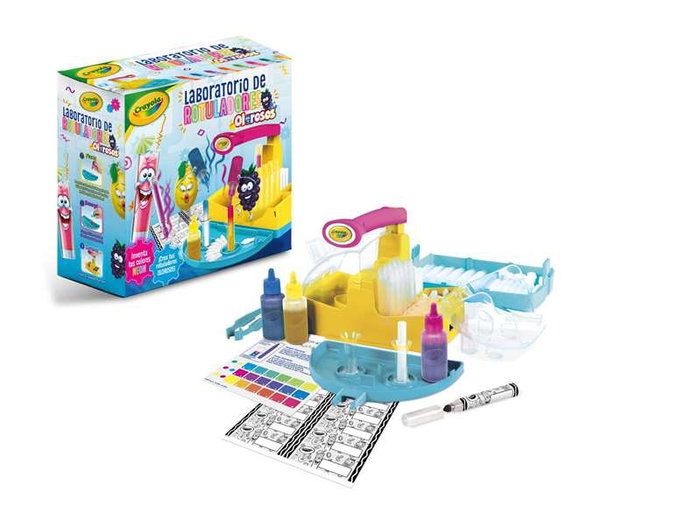 Crayola - Laboratoire de marqueurs parfumés néon - Créez vos couleurs ! - 30 x 14 x 30 cm - Langue du produit : Espagnol