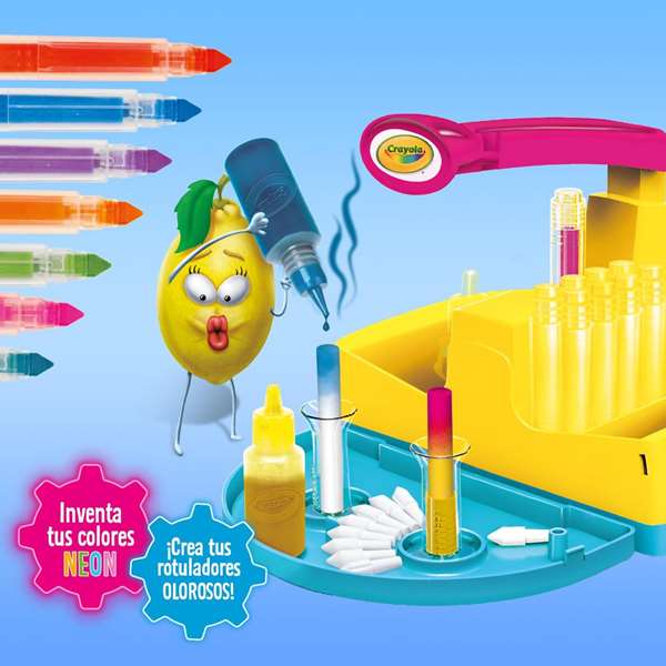 Crayola - Laboratoire de marqueurs parfumés néon - Créez vos couleurs ! - 30 x 14 x 30 cm - Langue du produit : Espagnol