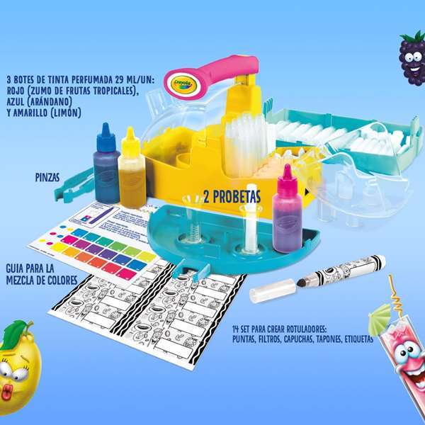 Crayola - Laboratoire de marqueurs parfumés néon - Créez vos couleurs ! - 30 x 14 x 30 cm - Langue du produit : Espagnol