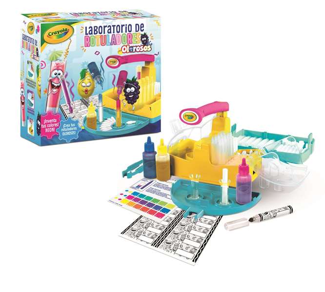 Crayola - Laboratoire de marqueurs parfumés néon - Créez vos couleurs ! - 30 x 14 x 30 cm - Langue du produit : Espagnol