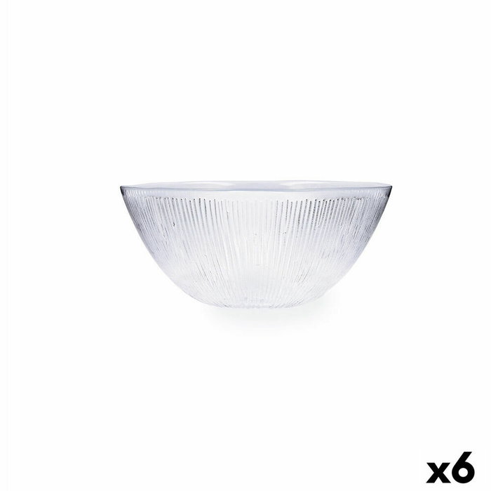 Quid Bol en Verre Lonja 15,5 cm (6 Unités) - Transparent, Relif