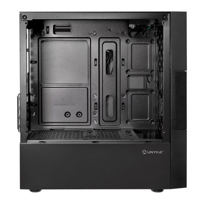 UNYKA Aero C25 Boîtier Micro-ATX Gaming avec Fenêtre en Verre Trempé, USB 3.2, Alimentation 500W Incluse UNYKA Aero C25 Boîtier Micro-ATX Gaming avec Fenêtre en Verre Trempé, USB 3.2, Alimentation 500W Incluse