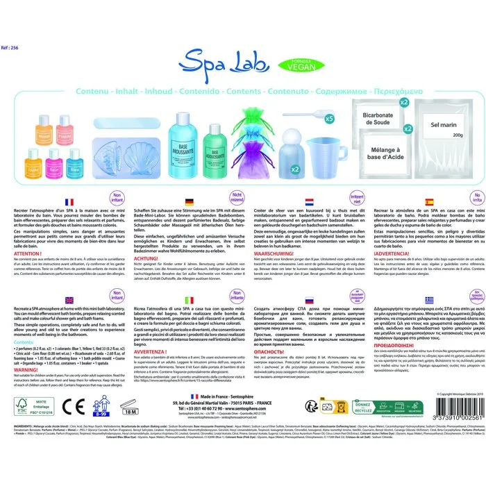 Sentosphere Spa Lab - Coffret Création de Cosmétiques DIY pour Ambiance Spa Relaxante - Ingrédients Végétaliens - Mini Laboratoire - À Partir de 8 Ans