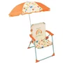Fun House Fruity's Chaise pliante pour enfant avec parasol, motif fruits colorés, camping jardin plage, H 53 cm x L 39 cm x P 39 cm, parasol diamètre 65 cm