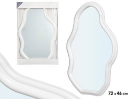 Giftdecor Miroir en Plastique Forme Blanche 72x46 cm (Set de 6)