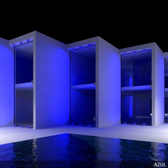 Brico - Projeteur LED COB 50W 4250 Lumens, IP65, Couleur Bleue, Aluminium, 40000h de Durée de Vie, Alimentation 100-240V