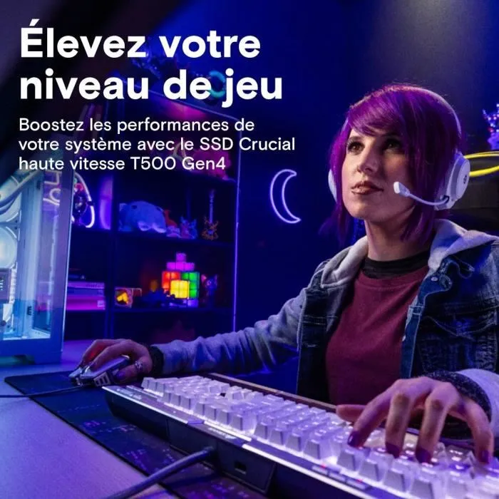 Crucial CT1000T500SSD5 SSD Interne Gaming 1 To PCIe Gen4 NVMe M.2 PS5 avec Dissipateur