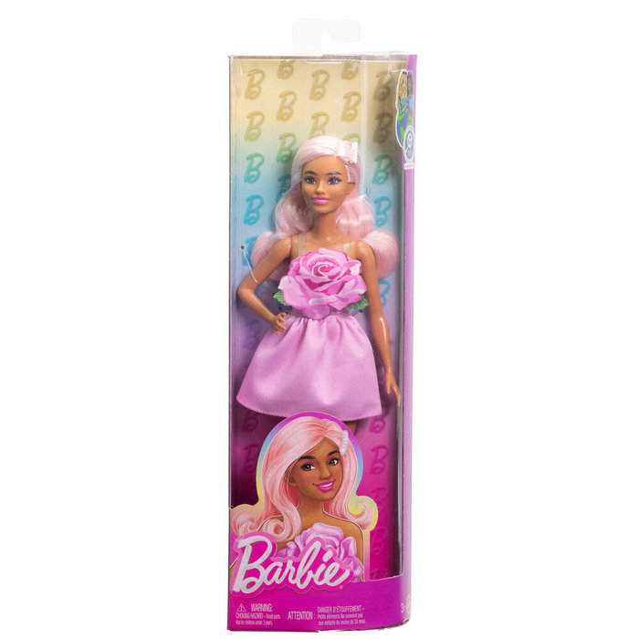 Barbie Poupée Fashionistas Robe Sans Bretelle Rose