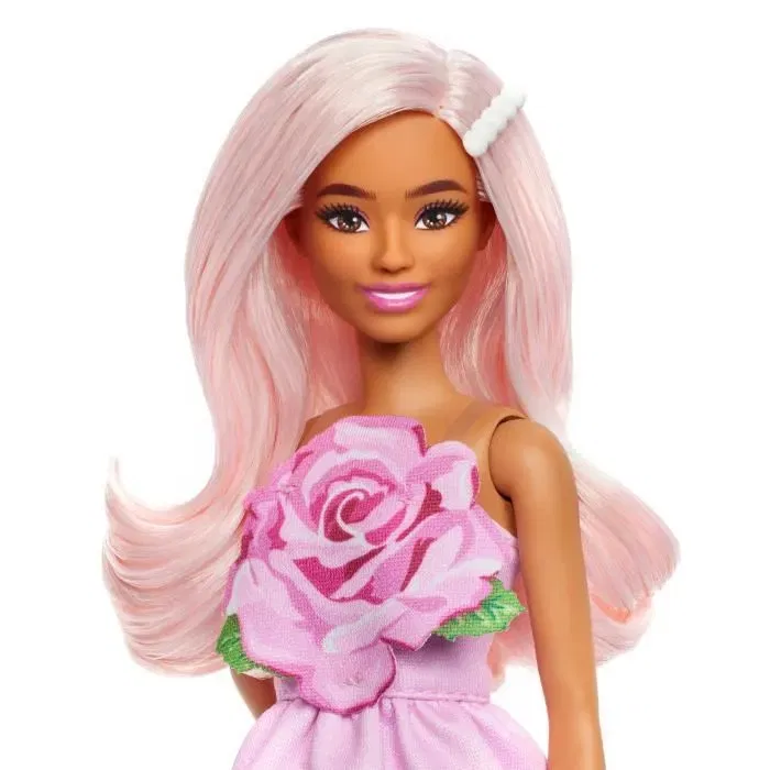 Barbie - Poupée Barbie Fashionistas, Robe Sans Bretelle Rose avec Accessoires - HYT94 Barbie - Poupée Barbie Fashionistas, Robe Sans Bretelle Rose avec Accessoires - HYT94