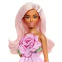 Barbie - Poupée Barbie Fashionistas, Robe Sans Bretelle Rose avec Accessoires - HYT94