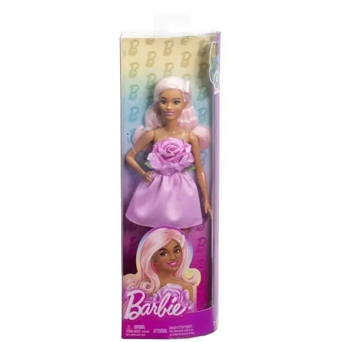 Barbie - Poupée Barbie Fashionistas, Robe Sans Bretelle Rose avec Accessoires - HYT94 Barbie - Poupée Barbie Fashionistas, Robe Sans Bretelle Rose avec Accessoires - HYT94