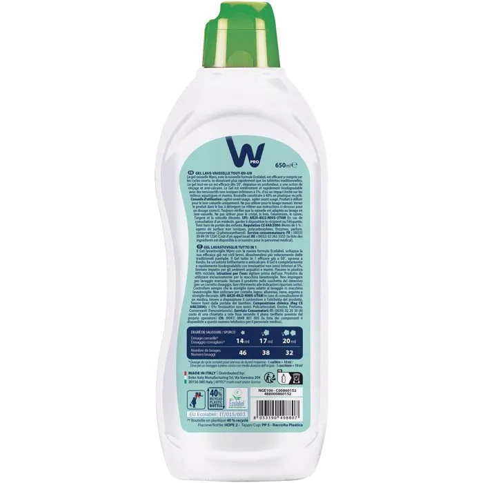 Wpro Gel lave-vaisselle NGE100 Ecolabel - 650 ml