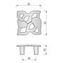GIUSTI Ada Pomo Zamak 55x55 mm, 32 mm, Finition Antica Firenze, Lot de 50