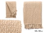 GIFTDECOR Plaid multiusos entrelacé beige 125x150cm