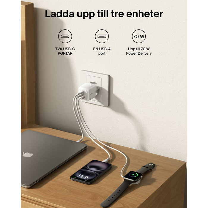 Belkin Câble USB WCH018HQWH Blanc