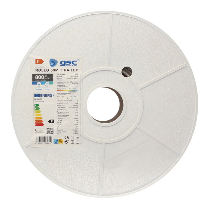 GSC Evolution Rouleau 50M tira LED 8W/M 6000-6500K IP65 230V