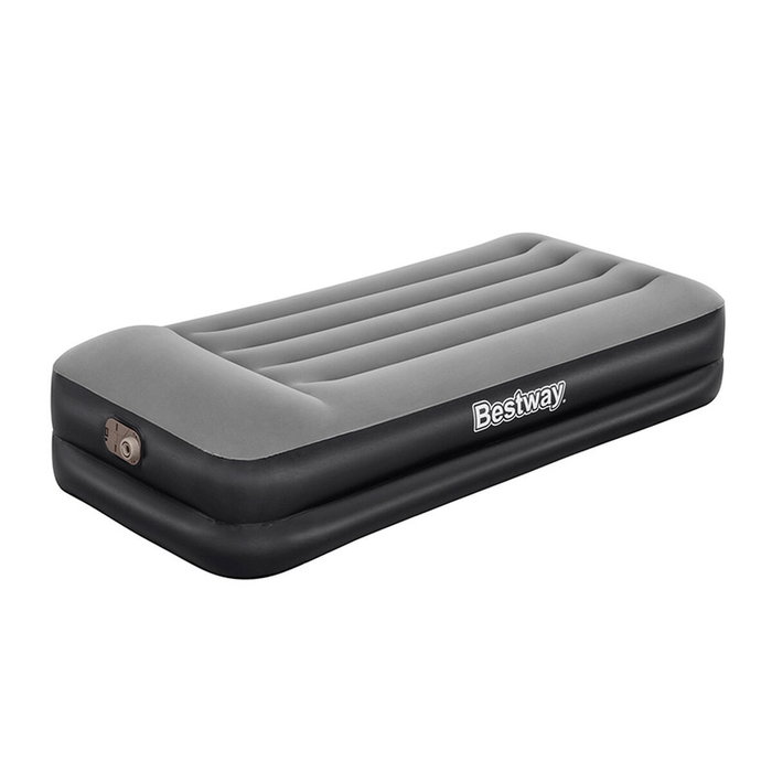 Bestway Lit gonflable Tritech 1 place avec pompe électrique intégrée, Gris