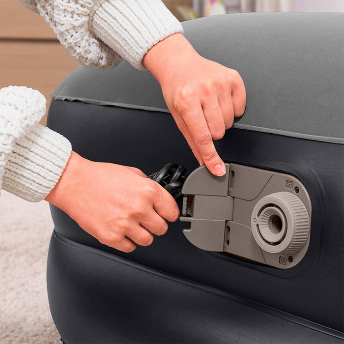 Bestway Lit gonflable Tritech 1 place avec pompe électrique intégrée, Gris