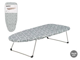 Kipit Table à repasser de table géométrique 30x74 cm gris et blanc métal et tissu (Set de 6)
