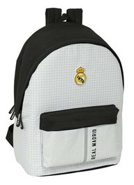 Safta Sac à dos double pour ordinateur portable 15,6" avec chargeur USB Real Madrid 1er équipement 24/25 - 31x44x18 cm