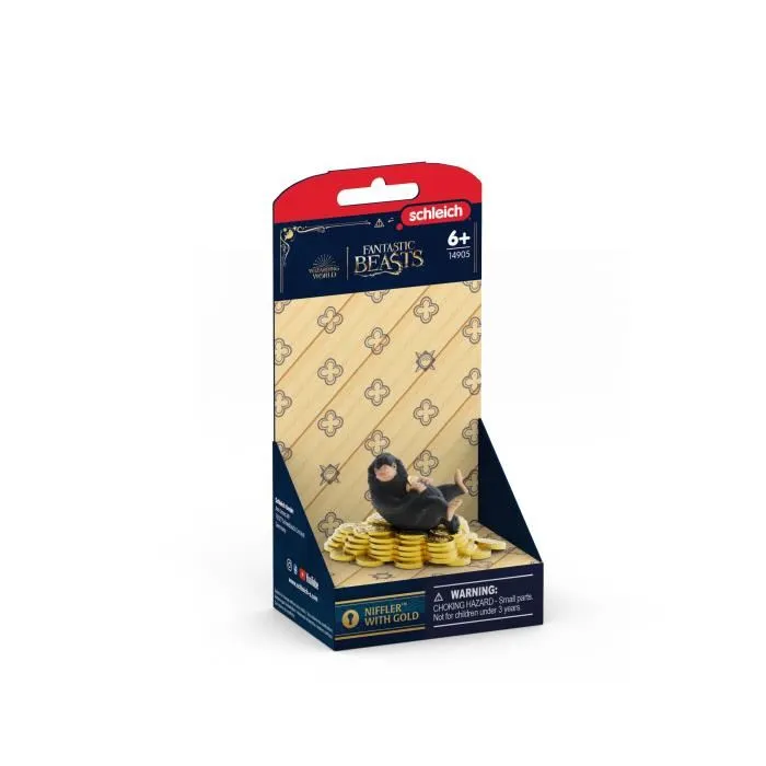 Schleich 14905 Figurine Niffleur de la gamme Harry Potter, créature mythique avec pièces d'or