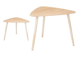 GIFTDECOR Mesa Centro Triangulo Natural Blanco