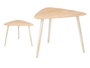 Giftdecor Table Basse Triangle Naturel Blanc 60x48x64 cm Bois Pin