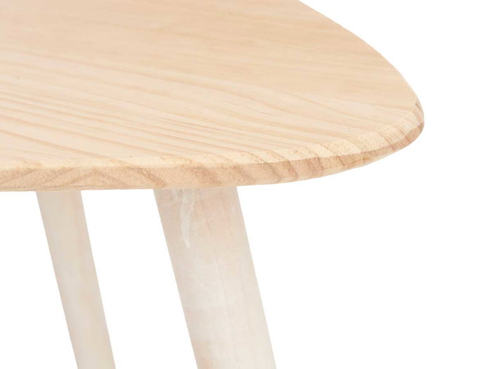 Giftdecor Table Basse Triangle Naturel Blanc 60x48x64 cm Bois Pin