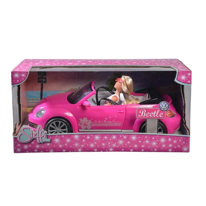 Simba Toys Steffi Love VW Beetle Cabriolet, voiture de sport jouet pour poupée Steffi, longueur 45 cm, à partir de 3 ans