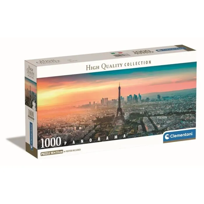 Clementoni Puzzle 1000 Pièces - Panorama de Paris - 98 x 33 cm - Avec Poster Clementoni Puzzle 1000 Pièces - Panorama de Paris - 98 x 33 cm - Avec Poster