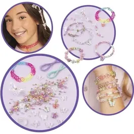 Lansay Make It Real Jeu de Création Bijoux 41323 - Kit Bracelets Papillon avec Perles et Breloques - Jeu Créatif pour Enfants dès 8 Ans